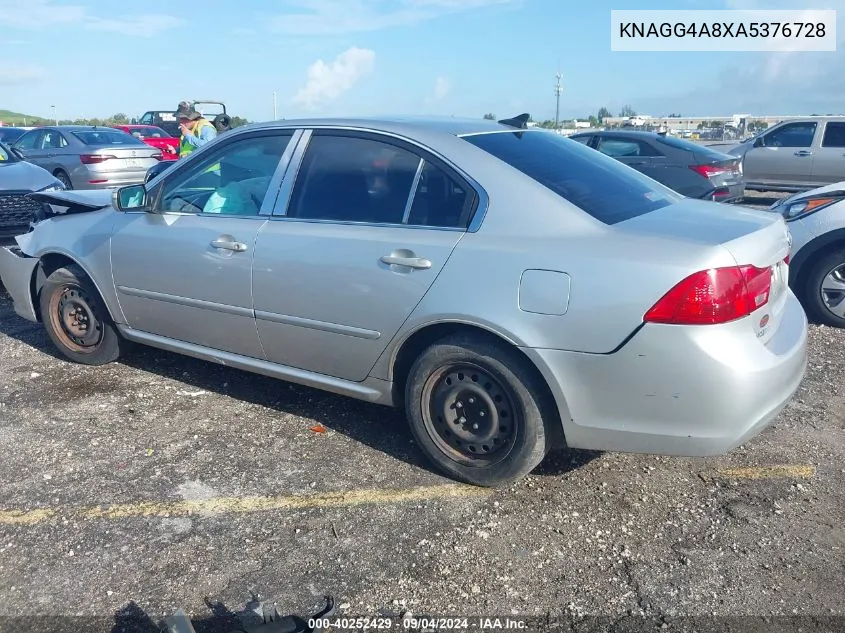 2010 Kia Optima Lx VIN: KNAGG4A8XA5376728 Lot: 40252429