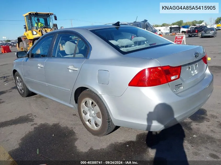 2010 Kia Optima Lx VIN: KNAGG4A85A5415905 Lot: 40388741