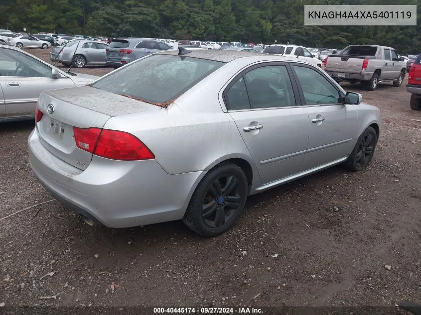 2010 Kia Optima Sx V6 VIN: KNAGH4A4XA5401119 Lot: 40445174