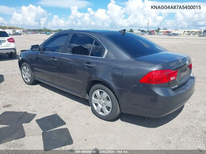 2010 Kia Optima Lx VIN: KNAGG4A87A5400015 Lot: 40500015