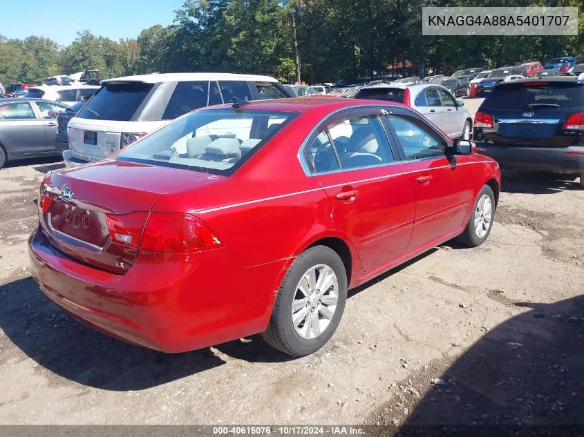 2010 Kia Optima Lx VIN: KNAGG4A88A5401707 Lot: 40615076