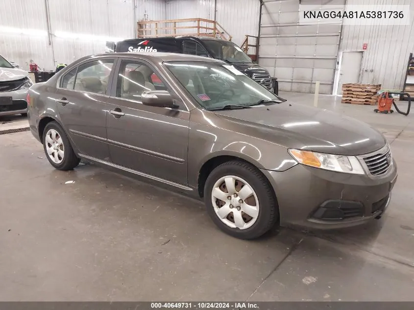 2010 Kia Optima Lx VIN: KNAGG4A81A5381736 Lot: 40649731