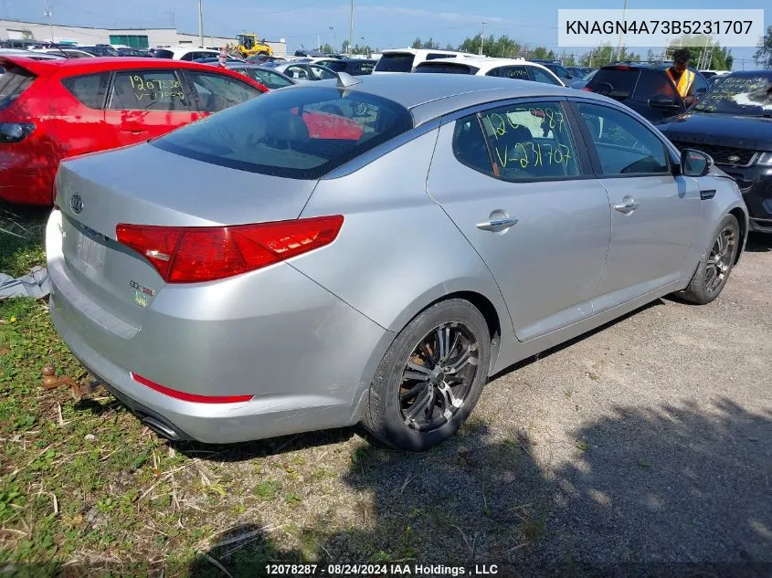 2011 Kia Optima VIN: KNAGN4A73B5231707 Lot: 12078287