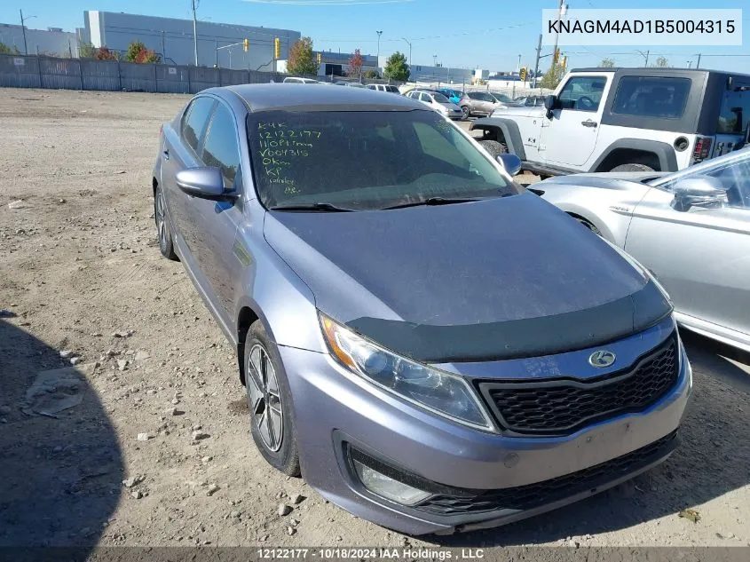 2011 Kia Optima VIN: KNAGM4AD1B5004315 Lot: 12122177