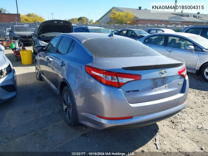 2011 Kia Optima VIN: KNAGM4AD1B5004315 Lot: 12122177