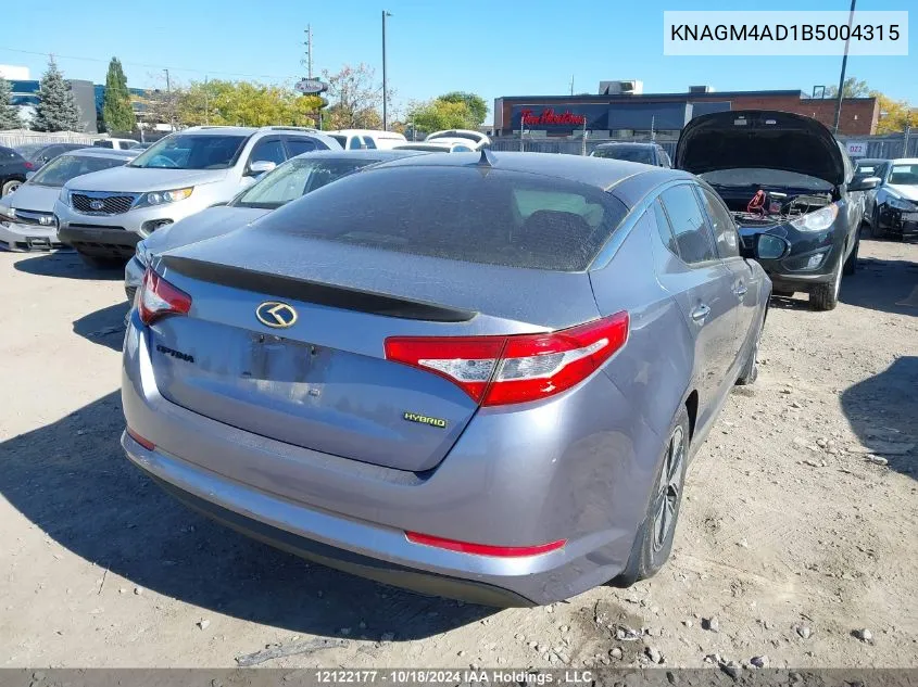 2011 Kia Optima VIN: KNAGM4AD1B5004315 Lot: 12122177