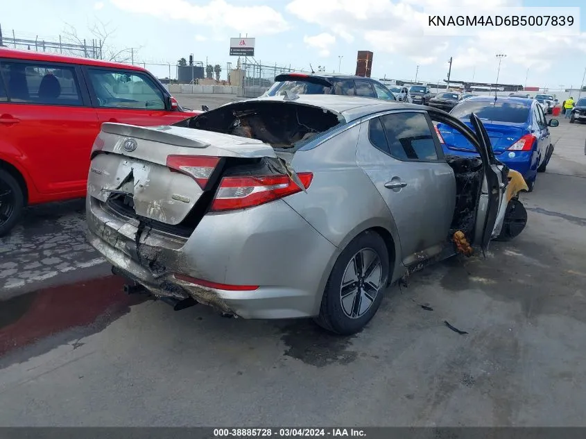 2011 Kia Optima Hybrid Ex VIN: KNAGM4AD6B5007839 Lot: 38885728