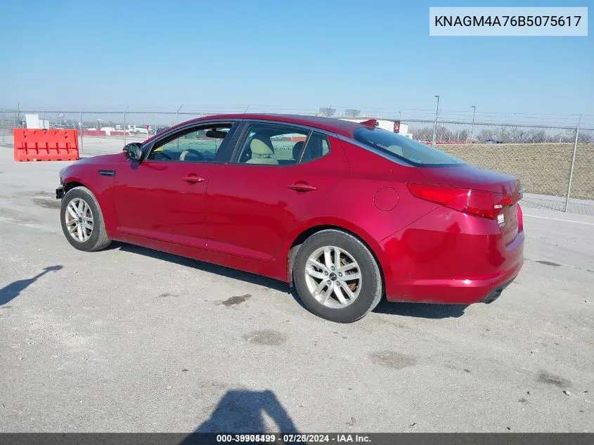 2011 Kia Optima Lx VIN: KNAGM4A76B5075617 Lot: 39905499