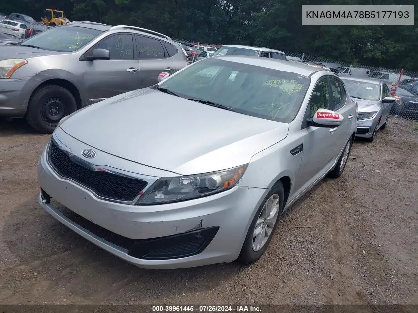 2011 Kia Optima Lx VIN: KNAGM4A78B5177193 Lot: 39961445