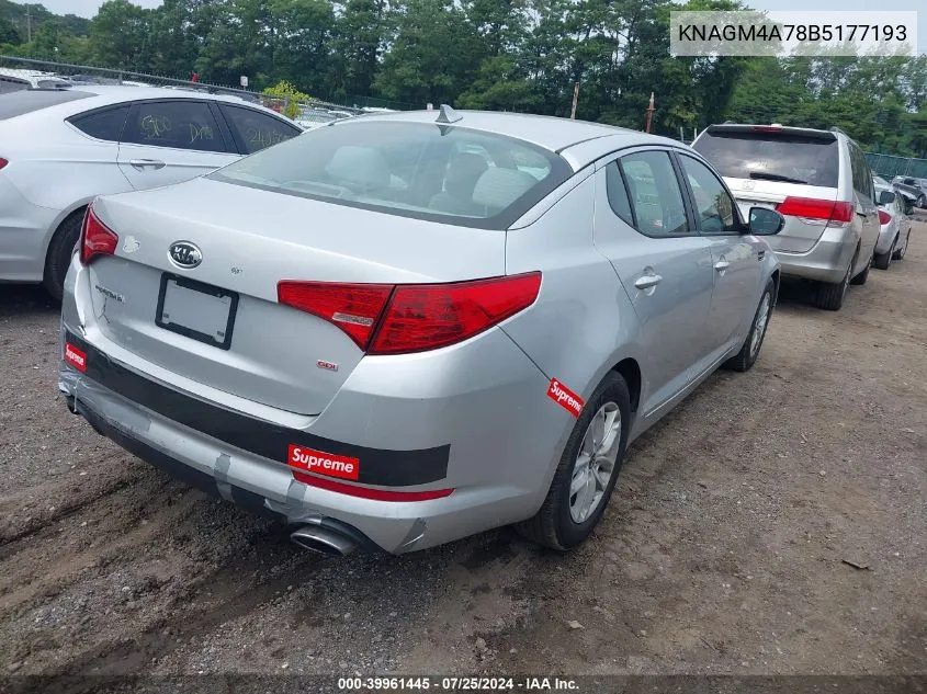 2011 Kia Optima Lx VIN: KNAGM4A78B5177193 Lot: 39961445