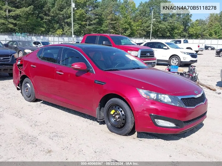 KNAGN4A70B5118278 2011 Kia Optima Ex/Sx