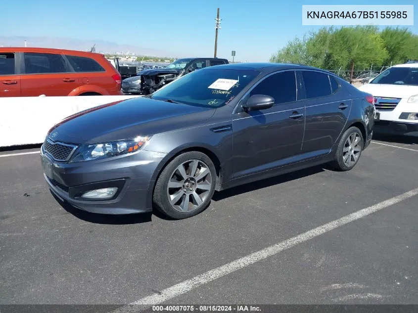 2011 Kia Optima Sx VIN: KNAGR4A67B5155985 Lot: 40087075