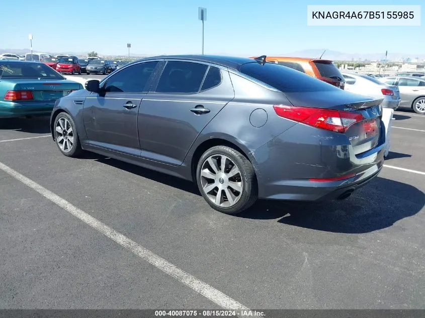 2011 Kia Optima Sx VIN: KNAGR4A67B5155985 Lot: 40087075