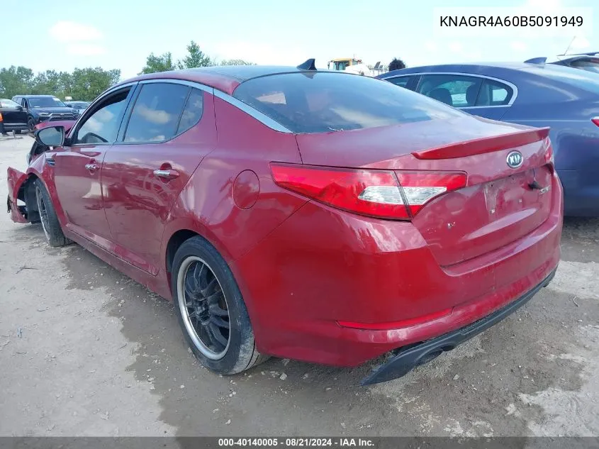 2011 Kia Optima Sx VIN: KNAGR4A60B5091949 Lot: 40140005