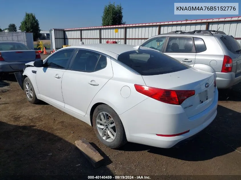 2011 Kia Optima Lx VIN: KNAGM4A76B5152776 Lot: 40140459