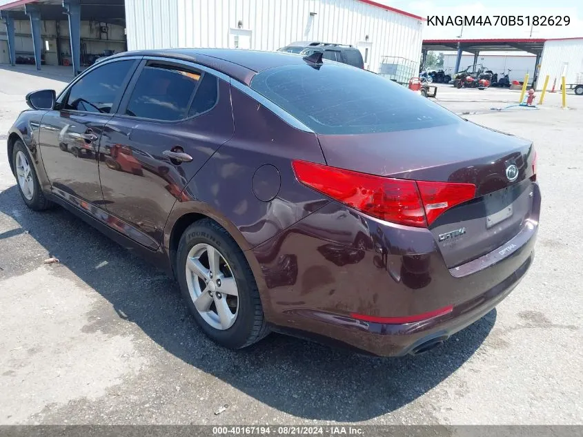 2011 Kia Optima Lx VIN: KNAGM4A70B5182629 Lot: 40167194