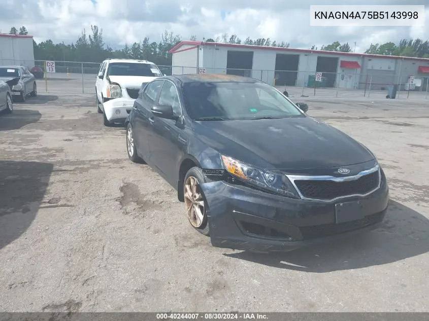 2011 Kia Optima Ex VIN: KNAGN4A75B5143998 Lot: 40244007