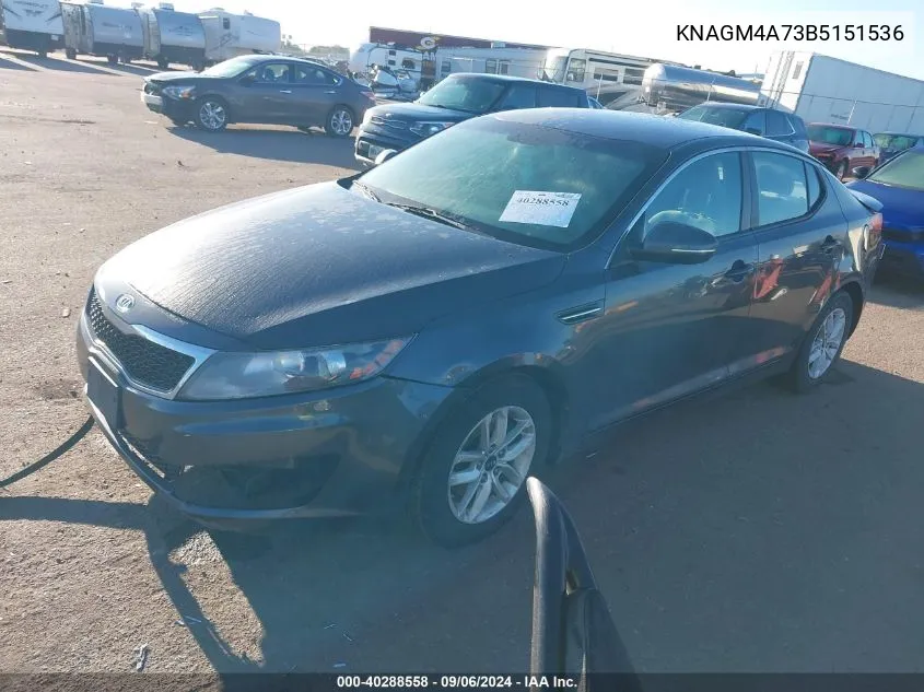 2011 Kia Optima Lx VIN: KNAGM4A73B5151536 Lot: 40288558