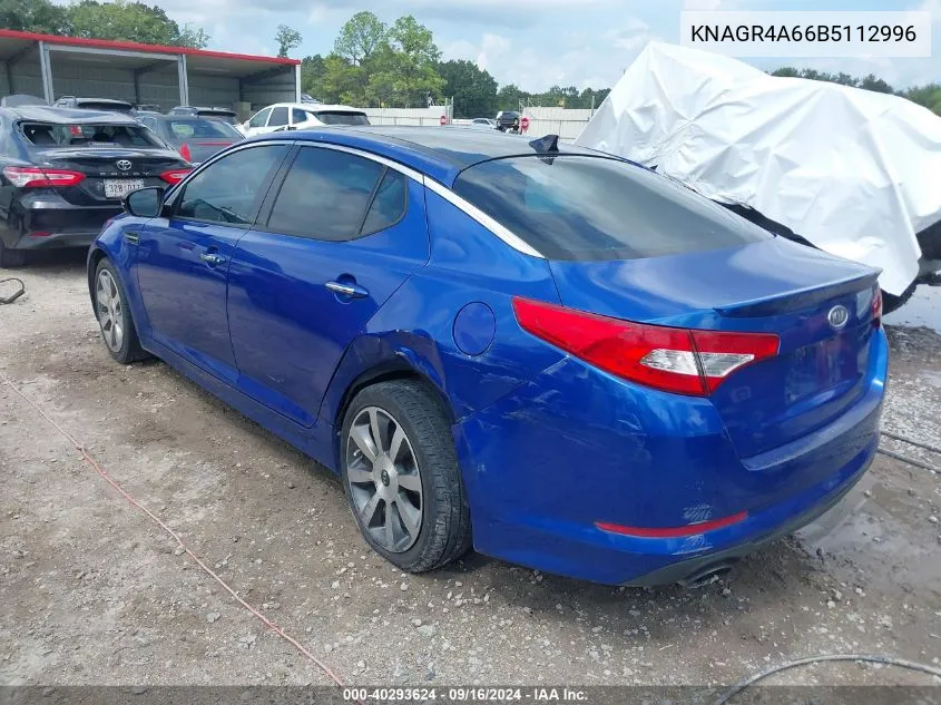 2011 Kia Optima Sx VIN: KNAGR4A66B5112996 Lot: 40293624