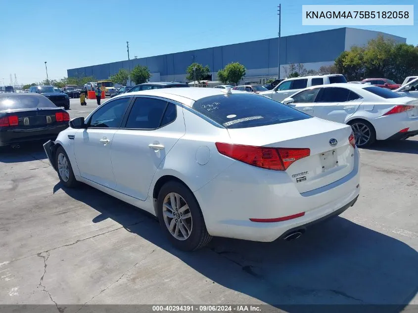 2011 Kia Optima Lx VIN: KNAGM4A75B5182058 Lot: 40294391