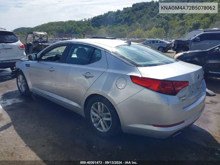 2011 Kia Optima Lx VIN: KNAGM4A72B5078062 Lot: 40301473