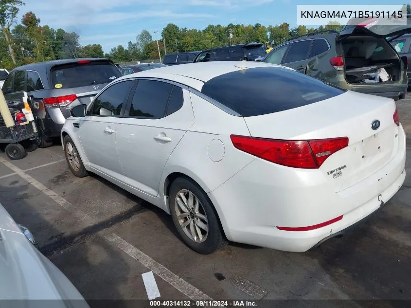 2011 Kia Optima Lx VIN: KNAGM4A71B5191145 Lot: 40314132