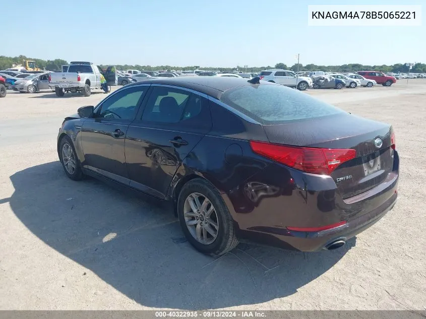 KNAGM4A78B5065221 2011 Kia Optima Lx