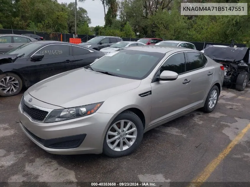 KNAGM4A71B5147551 2011 Kia Optima Lx