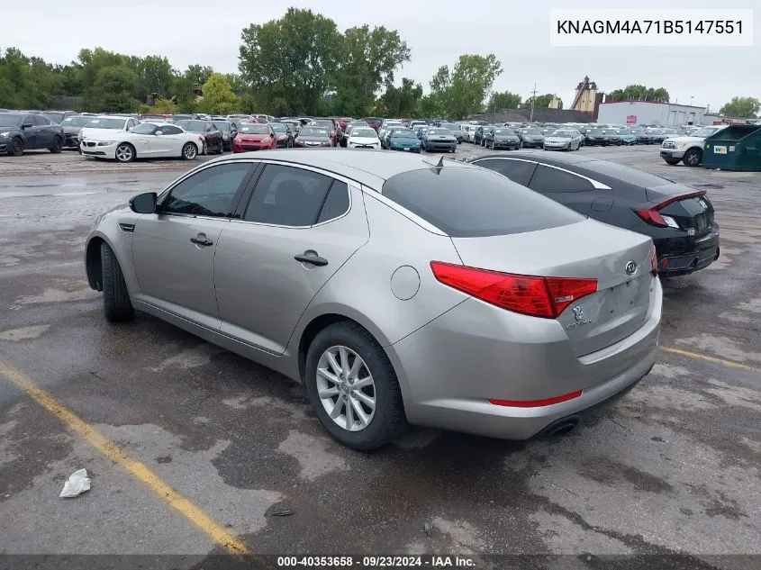 KNAGM4A71B5147551 2011 Kia Optima Lx