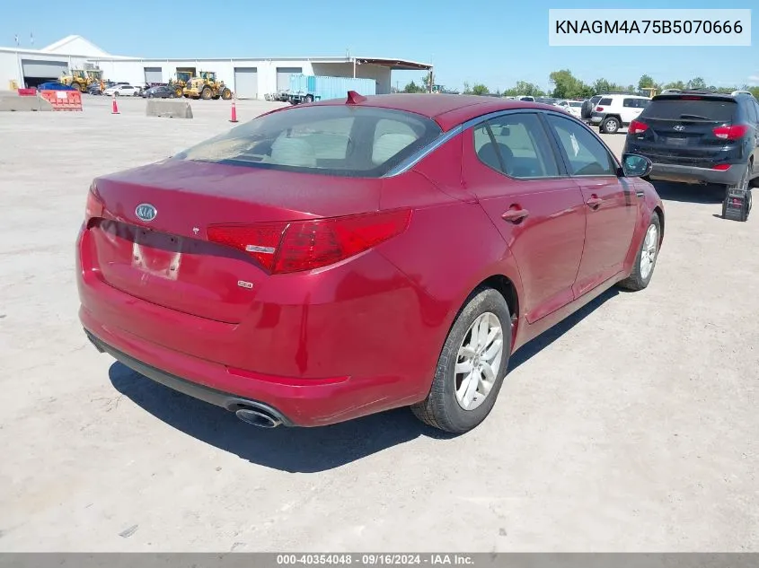 2011 Kia Optima Lx VIN: KNAGM4A75B5070666 Lot: 40354048