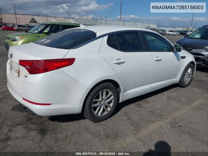 2011 Kia Optima Lx VIN: KNAGM4A72B5158302 Lot: 40370313