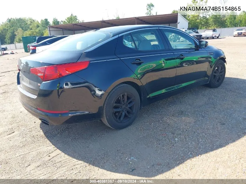 2011 Kia Optima Lx VIN: KNAGM4A74B5154865 Lot: 40381357