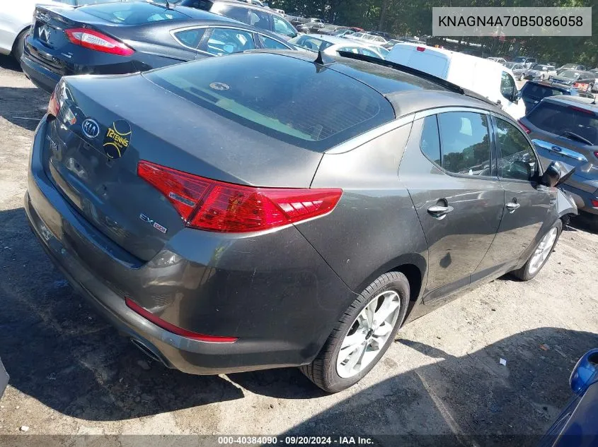 KNAGN4A70B5086058 2011 Kia Optima Ex