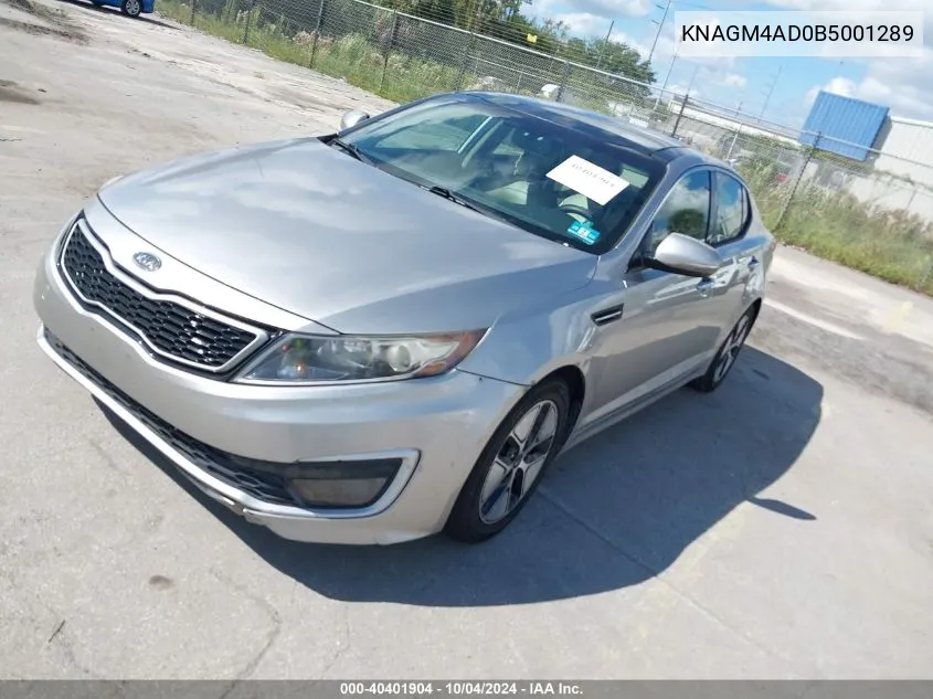 2011 Kia Optima Hybrid Ex VIN: KNAGM4AD0B5001289 Lot: 40401904