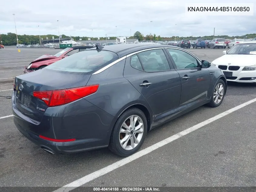 2011 Kia Optima Ex Turbo VIN: KNAGN4A64B5160850 Lot: 40414188