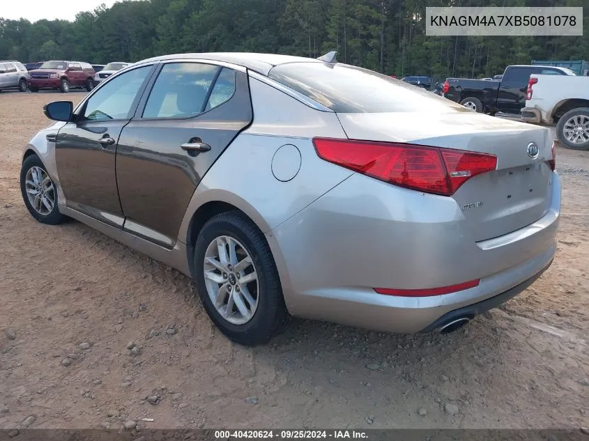 2011 Kia Optima Lx VIN: KNAGM4A7XB5081078 Lot: 40420624