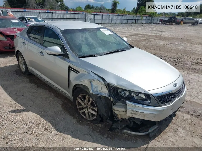 2011 Kia Optima Lx VIN: KNAGM4A71B5100648 Lot: 40462457