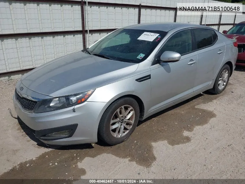 KNAGM4A71B5100648 2011 Kia Optima Lx