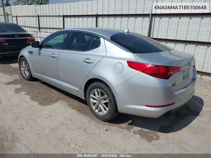 2011 Kia Optima Lx VIN: KNAGM4A71B5100648 Lot: 40462457