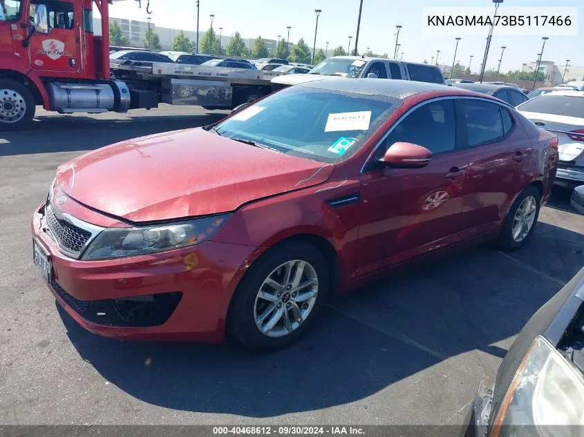 2011 Kia Optima Lx VIN: KNAGM4A73B5117466 Lot: 40468612