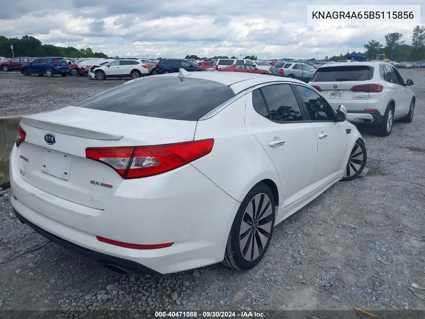 2011 Kia Optima Sx VIN: KNAGR4A65B5115856 Lot: 40471088