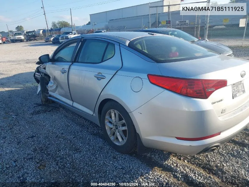 2011 Kia Optima Lx VIN: KNAGM4A71B5111925 Lot: 40484250