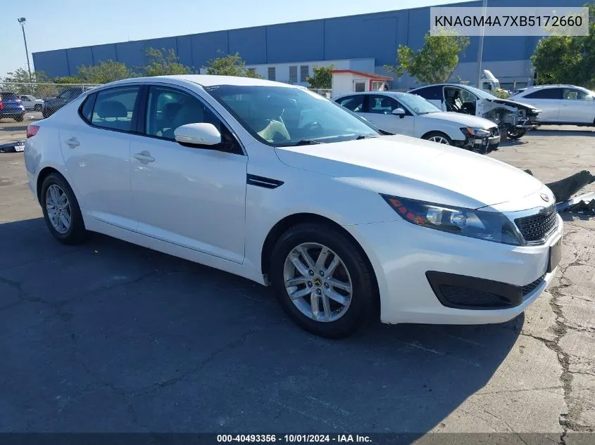 2011 Kia Optima Lx VIN: KNAGM4A7XB5172660 Lot: 40493356