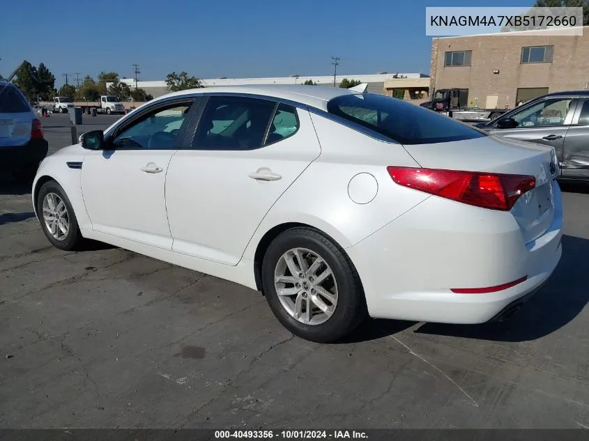 2011 Kia Optima Lx VIN: KNAGM4A7XB5172660 Lot: 40493356