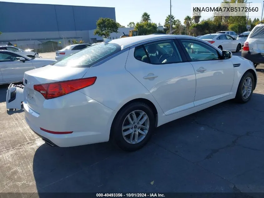 2011 Kia Optima Lx VIN: KNAGM4A7XB5172660 Lot: 40493356