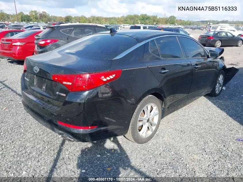 2011 Kia Optima Ex VIN: KNAGN4A75B5116333 Lot: 40507170