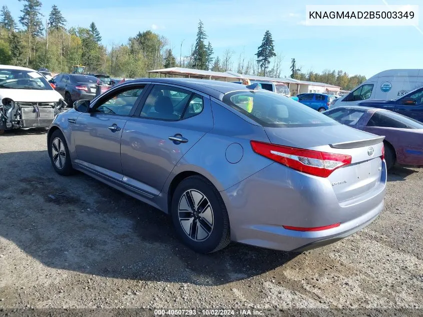 2011 Kia Optima Hybrid Ex VIN: KNAGM4AD2B5003349 Lot: 40507293