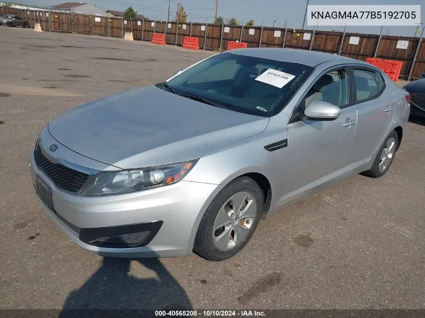 2011 Kia Optima Lx VIN: KNAGM4A77B5192705 Lot: 40565208