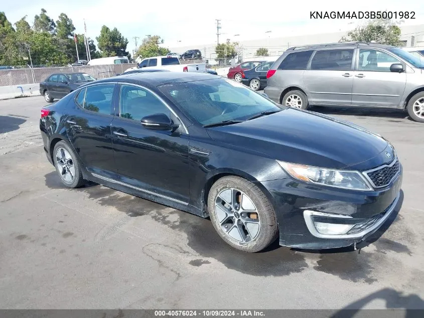 2011 Kia Optima Hybrid Ex VIN: KNAGM4AD3B5001982 Lot: 40576024