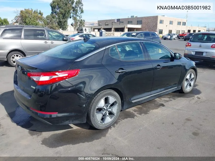 2011 Kia Optima Hybrid Ex VIN: KNAGM4AD3B5001982 Lot: 40576024